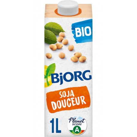 BJORG Boisson Végétale Lait Soja douceur la brique de 1L