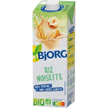 BJORG Boisson Végétale Riz noisette la brique de 1L