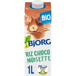 BJORG Boisson Végétale Riz choco noisettes la brique de 1L