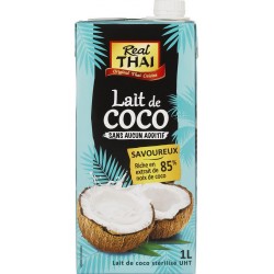 85 REAL THAI Lait de Coco 85 % sans additifs REAL THAI la brique de 1L