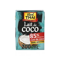 85 REAL THAI Lait de Coco 85% sans additifs REAL THAI la briquette de 200mL