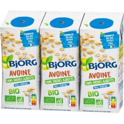 D BJORG Boisson Végétale Lait D'Avoine sans sucres BJORG (le lot de 3 briques de 25cL)