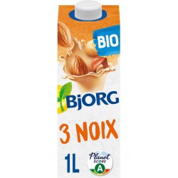 3 BJORG Boisson Végétale Lait 3 noix BJORG le brique de 1L