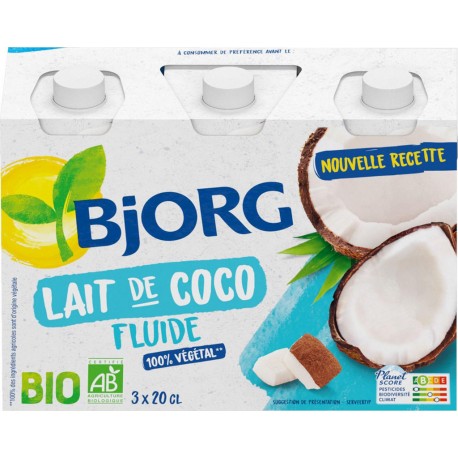 BJORG Aide culinaire Lait de coco cuisine (le paquet de 3 600mL)