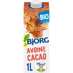 BJORG Boisson Végétale Lait d'avoine cacao la brique de 1L