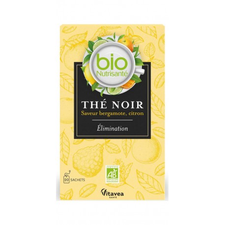 BIONUTRISANTE Thé noir saveur bergamote et citron Elimination (la boite de 20 sachets)