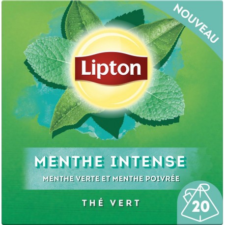 LIPTON Thé vert menthe intense (la boite de 20 sachets)