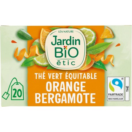 JARDIN BIO Thé vert orange bergamote Bio ETIC (la boîte de 20 sachets)