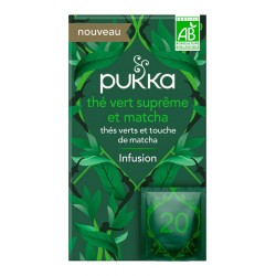 PUKKA Thé vert matcha, bio (la boite de 20 sachets)