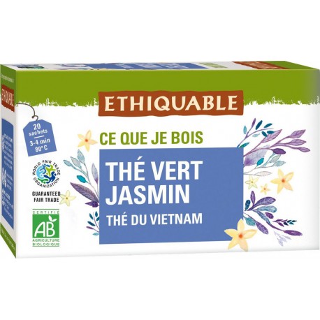 ETHIQUABLE Thé vert jasmin Vietnam Bio (la boite de 20 sachets)