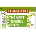 ETHIQUABLE Thé vert tonique au guarana Ceylan Bio (la boite de 20 sachets)