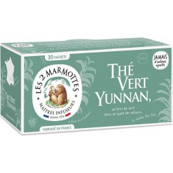 LES 2 MARMOTTES Thé vert Yunnan (la boite de 30 sachets 58g)