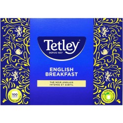 TETLEY Thé noir (la boite de 100 sachets 200 g)