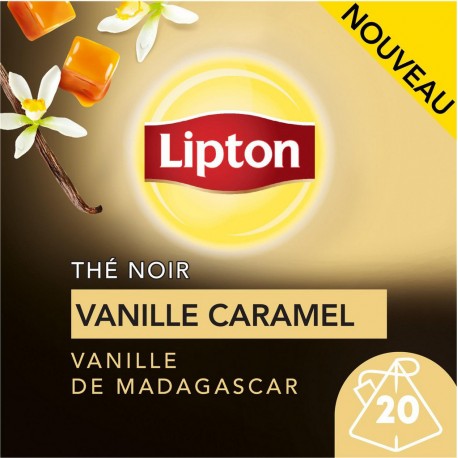 LIPTON Thé noir au caramel et à la vanille de Madagascar (la boite de 20 sachets) SACHS L