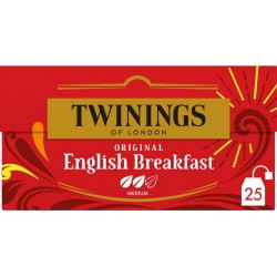 TWININGS Thé noir Original English Breakfast (la boite de 25 ) SACHETS L