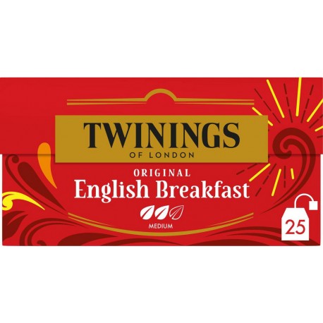 TWININGS Thé noir Original English Breakfast (la boite de 25 ) SACHETS L