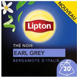 LIPTON Thé noir earl grey à la bergamote d'Italie (la boite de 20 sachets) SACHTS L