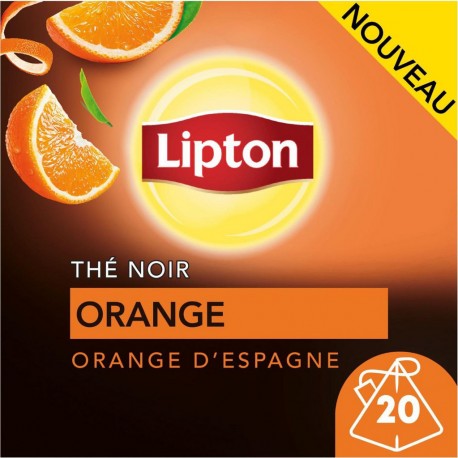 LIPTON Thé noir aux zestes d'orange d'Espagne (la boite de 20 sachets)