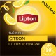 LIPTON Thé noir aux zestes de citron d'Espagne (la boite de 20 sachets)