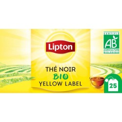 LIPTON Thé noir Yellow Label bio (la boite de 25 ) SACHETS L