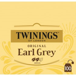 TWININGS Thé noir Original Earl Grey (la boite de 100 sachets)