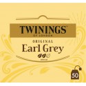 TWININGS Thé noir Original Earl Grey (la boite de 50 sachets)