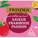 TWININGS Thé vert Framboise Passion (la boite de 20 sachets)