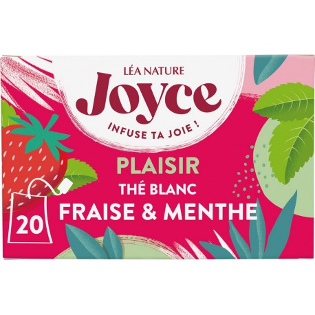 JOYCE Thé blanc saveur fraise et menthe Plaisir la boite de 30g