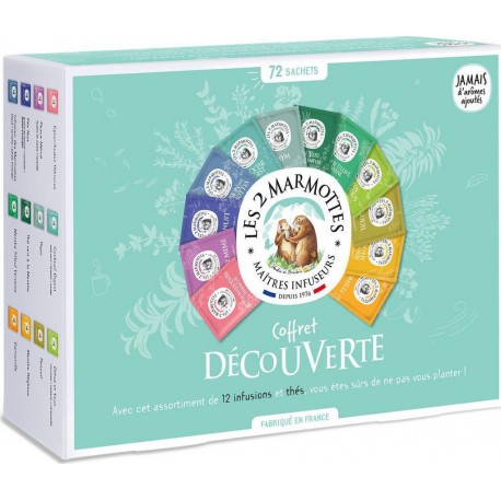 LES 2 MARMOTTES Infusion Coffret Découverte Infusions Et Thés (le coffret de 72 sachets)