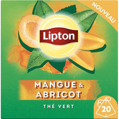 LIPTON Thé vert mangue abricot (la boite de 20 sachets)