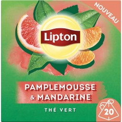 LIPTON Thé vert pamplemousse mandarine (la boite de 20 sachets)