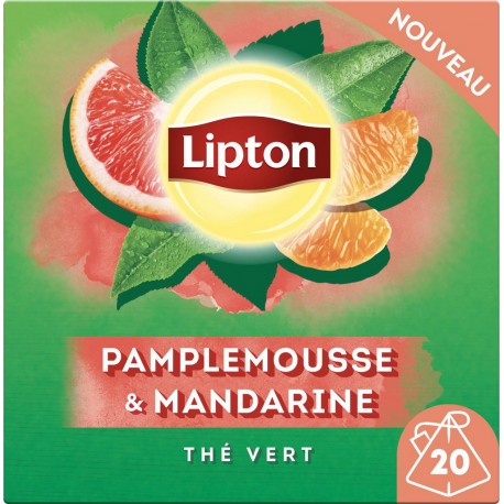 LIPTON Thé vert pamplemousse mandarine (la boite de 20 sachets)