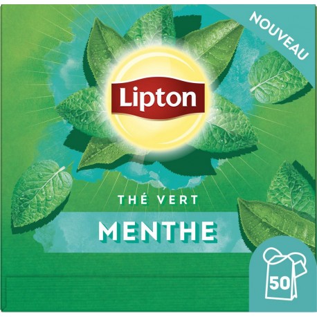 LIPTON Thé vert menthe (la boite de 50 sachets)