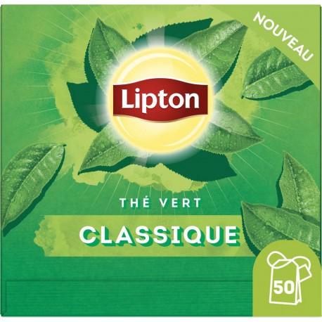 LIPTON Thé vert classique (la boite de 50 sachets)