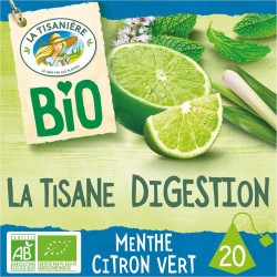 LA TISANIERE Infusion Bio Digestion Menthe Citron Vert (la boite de 20 sachets)