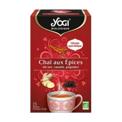 YOGI Thé noir chai aux épices Bio (la boite de 15 sachets)