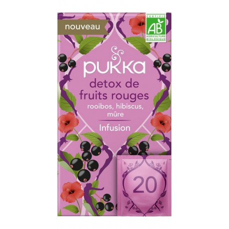 PUKKA Infusion detox de fruits rouges, bio (la boite de 20 sachets)