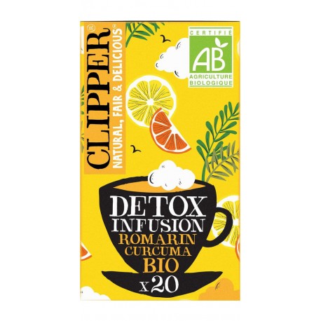 CLIPPER Infusion detox Curcuma (la boîte de 20 sachets)