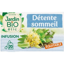 JARDIN BIO Infusion détente sommeil Bio ETIC la boîte de 20SACHETS 20L