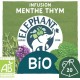 ELEPHANT Infusion menthe thym, bio (la boite de 20 sachets)