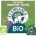 ELEPHANT Infusion menthe thym, bio (la boite de 20 sachets)