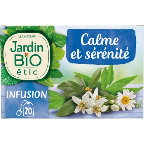 JARDIN BIO Infusion calme & sérénité Bio ETIC (la boîte de 20 sachets)