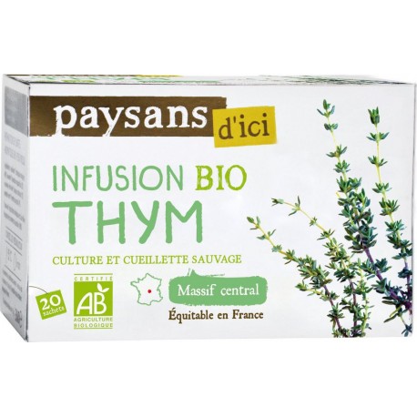 ETHIQUABLE Infusion thym Massif Central Bio (la boite de 20 ) SACHETS L