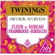 TWININGS Infusion Ayurveda Fleur de Sureau Framboise Hibiscus (la boite de 20 sachets)