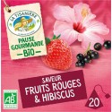 LA TISANIERE Infusion fruits rouges et hibiscus Bio (la boite de 20 sachets)