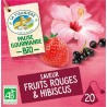 LA TISANIERE Infusion fruits rouges et hibiscus Bio (la boite de 20 sachets)