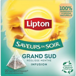 LIPTON Infusion Saveur du soir Grand sud menthe et réglisse (la boite de 20 sachets)