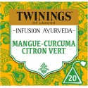 TWININGS Infusion Ayurveda Mangue Curcuma Citron Vert (la boite de 20 sachets)