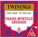 TWININGS Infusion Ayurveda Fraise Myrtille Grenade (la boite de 20 sachets)