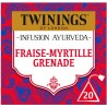 TWININGS Infusion Ayurveda Fraise Myrtille Grenade (la boite de 20 sachets)